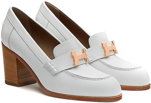 (Women) HERMES Loafer High Heel 'White Goat Leather' H212093Z-90YC Lookbook (Women) HERMES Loafer High Heel 'White Goat Leather' H212093Z-90YC