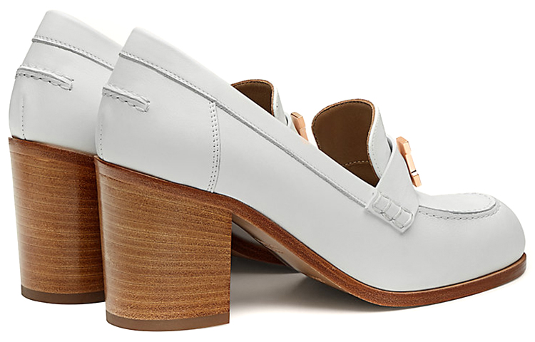 Shop (W) HERMES Loafer Hak Tinggi 'Kulit Kambing Putih' H212093Z-90YC