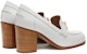 (W) HERMES Loafer Tumit Tinggi 'Kulit Kambing Putih' H212093Z-90YC