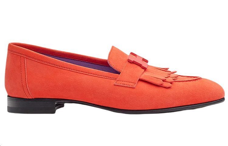 Order HERMES 愛馬仕 流蘇細節平底樂福鞋 女款 紅色