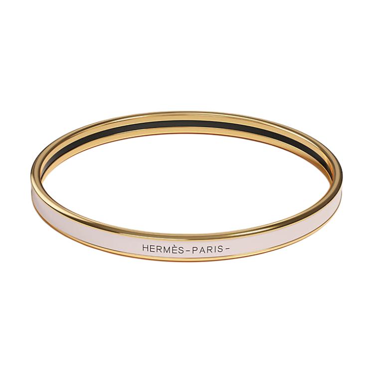 (Women) HERMES Logo Embellished Enamel Bracelet Gold for Women. H240001F 1Z62