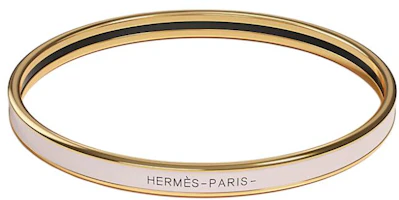 Order (Women) HERMES Logo Embellished Enamel Bracelet Gold for Women. H240001F 1Z62