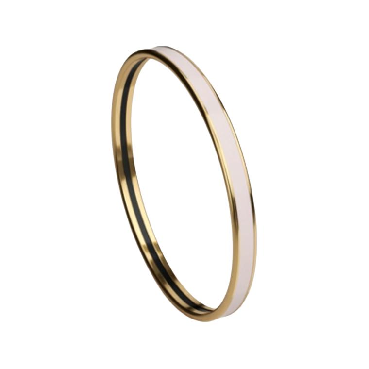 Lookbook (W) 爱马仕女士金色徽标装饰搪瓷手镯 H240001F 1Z62