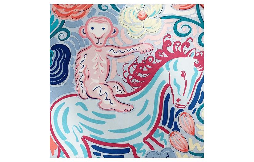 (Women) HERMES Logo Embroidered Silk Scarf for Women - Blue H893008S 04 圖 4