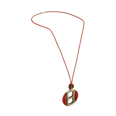(Women) HERMES Logo Necklace Red - H057087FL23