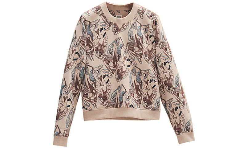 (Women) HERMES Logo Print Beige Crewneck Long Sleeve Sweatshirt. H1H4617DL2F