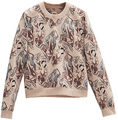 (W) HERMES Logo Cetakan Beige Crewneck Baju Lengan Panjang. H1H4617DL2F Buy (W) HERMES Logo Cetakan Beige Crewneck Baju Lengan Panjang. H1H4617DL2F