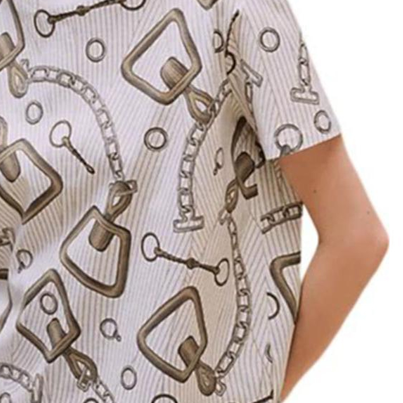 Purchase (Women) HERMES Logo Print Crewneck Short Sleeve T-Shirt White (). H4H4641DHA3
