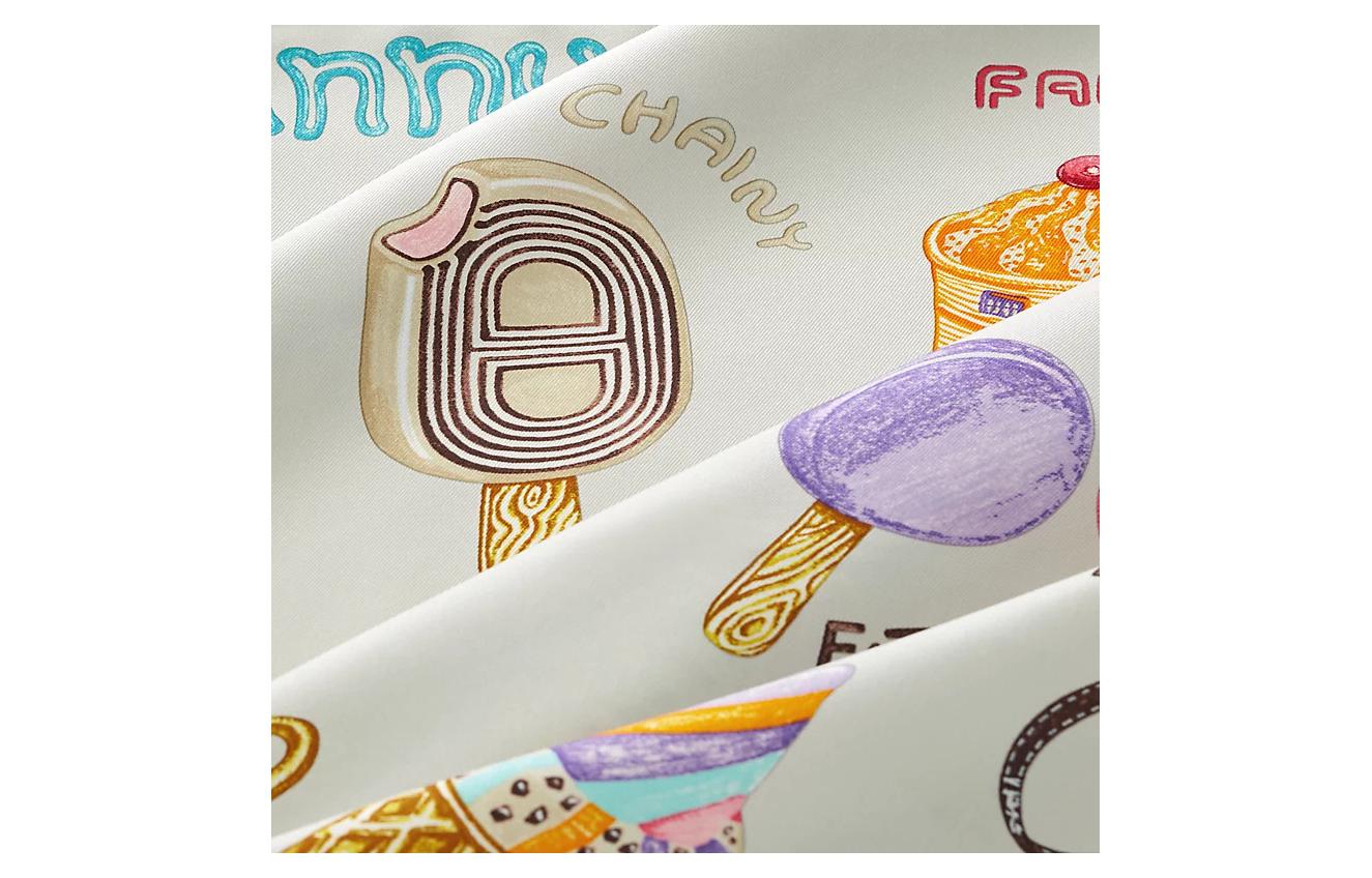 (Women) HERMES Logo Print Silk Scarf Womens White H984109S 03 圖 3