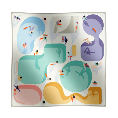 (Women) HERMES Logo Silk Scarf Multicolor Premium桑蚕丝 Collection. H004107s 10