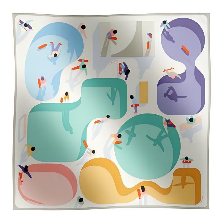 (Women) HERMES Logo Silk Scarf  Multicolor Premium桑蚕丝 Collection. H004107s 10 圖 2