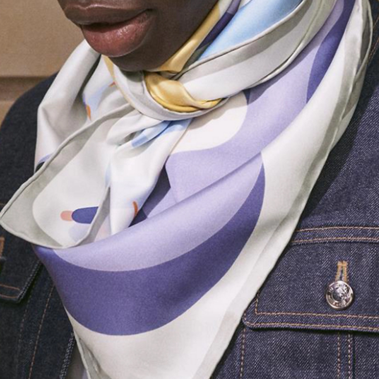 (Women) HERMES Logo Silk Scarf  Multicolor Premium桑蚕丝 Collection. H004107s 10 圖 4