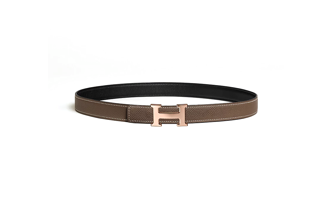 (Women) HERMES Logo Smooth Buckle Calfskin Leather Belt for Women in Black 2.4CM Wide H079645CDZ2H052150CABU075 圖 3