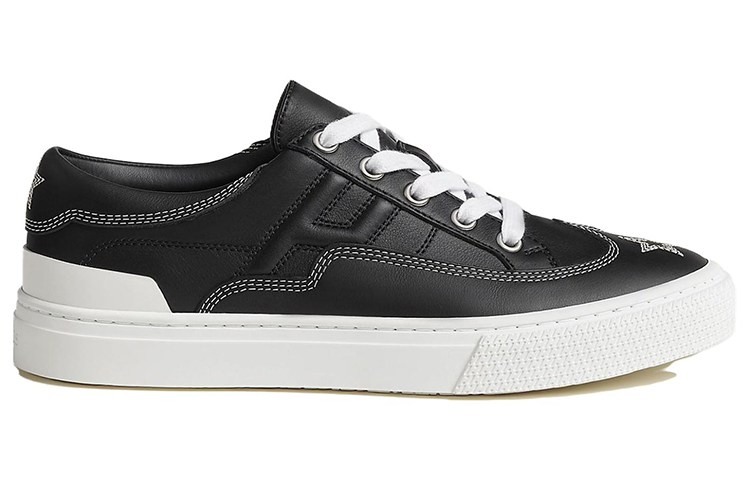 Order HERMES愛馬仕 小牛皮 圓頭綁帶 低筒 板鞋 女款 黑色