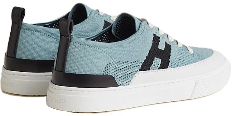 (W) HERMES Sepatu Low Top 'Kain Biru Tua dan Kulit' H231020Z-6A Lookbook (W) HERMES Sepatu Low Top 'Kain Biru Tua dan Kulit' H231020Z-6A