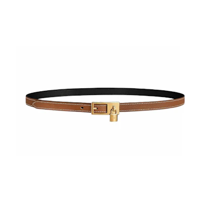 (Women) HERMES Lucky Buckle Reversible Epsom Leather Belt Gold 1.5cm Wide H081739CCAB