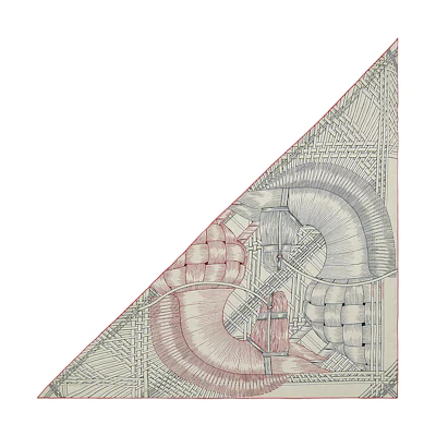 (Women) HERMES Masan & Masan "Two Horse Love" Scarf - Gray. H363684S 06