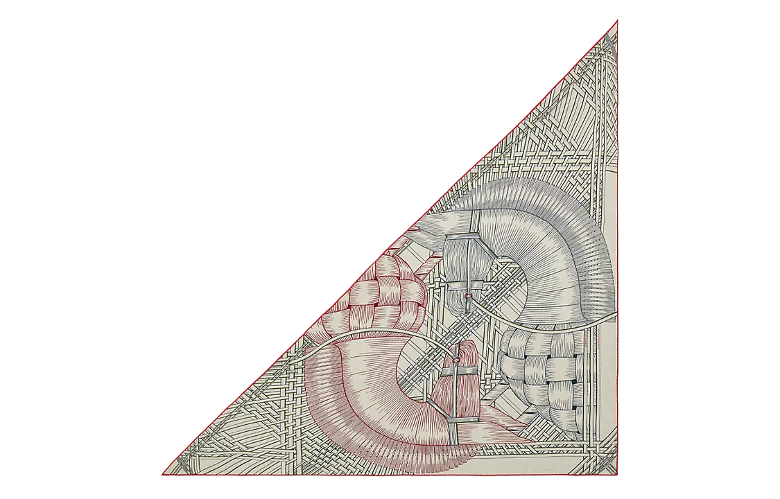 (Women) HERMES Masan & Masan "Two Horse Love"  Scarf - Gray. H363684S 06 圖 2