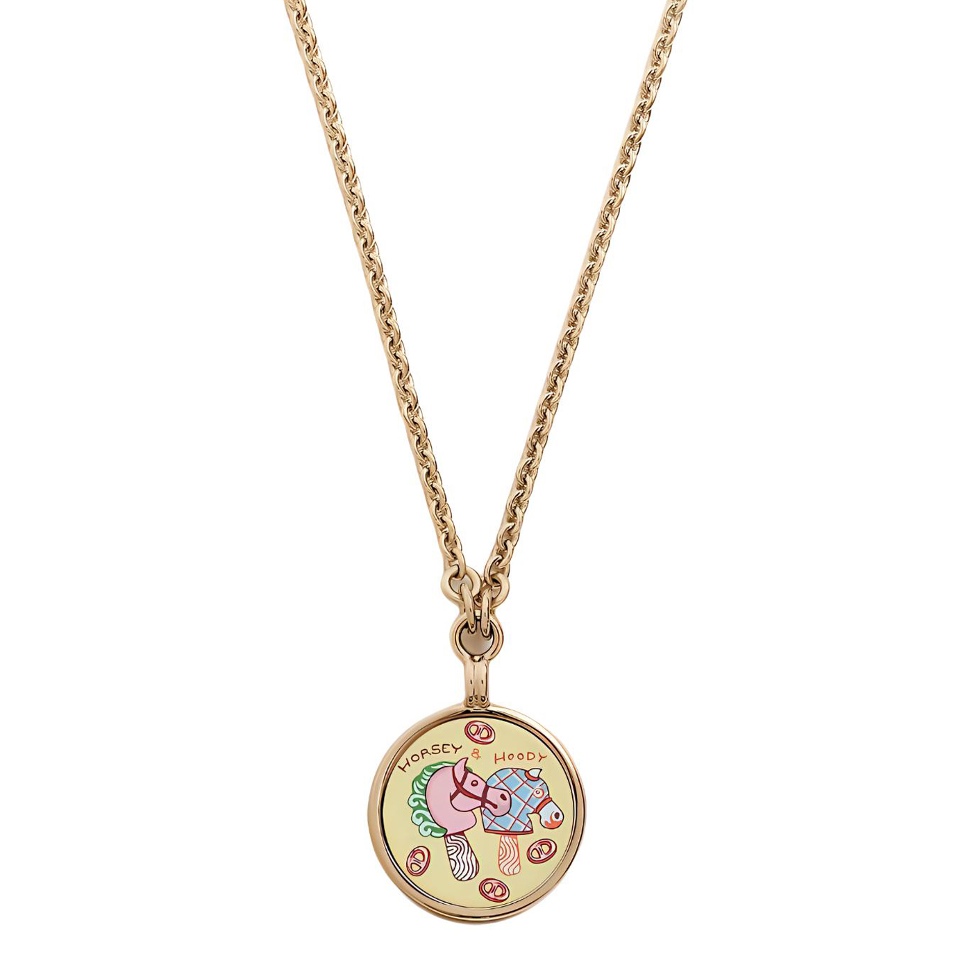 (Women) HERMES Medaille Funny Ice Cream Enamel Gold-Plated Necklace for Women Gold. H984411FEJ4 圖 2