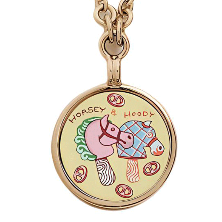 (Women) HERMES Medaille Funny Ice Cream Enamel Gold-Plated Necklace for Women Gold. H984411FEJ4 圖 4