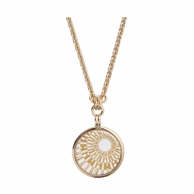 (Women) HERMES Medaille OP'H Enamel Pendant Necklace Gold for Women. H982313FEC6