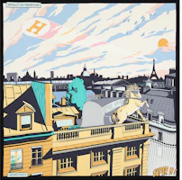 (Women) HERMES Midnight Faubourg Silk Scarf Multicolor Accessory. H982820Sv19 (Women) HERMES Midnight Faubourg Silk Scarf Multicolor Accessory. H982820Sv19