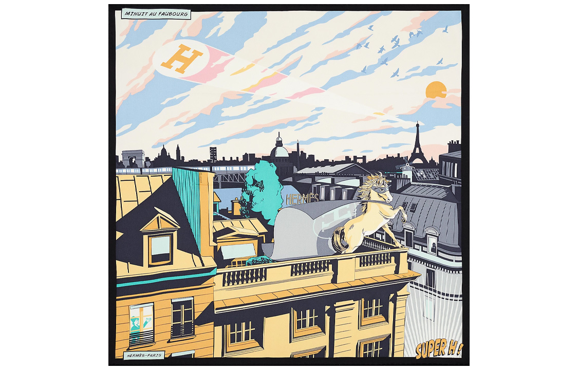 Order (W) HERMES 午夜法布街多色絲巾配件 H982820Sv19