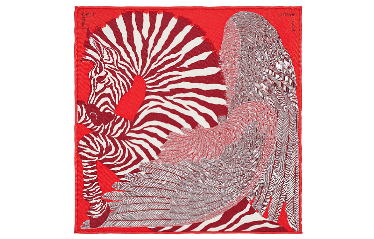 (Women) HERMES Mini 20cm Silk Scarf "Patterned Pegasus" Red for Women. H332816S-02 圖 2