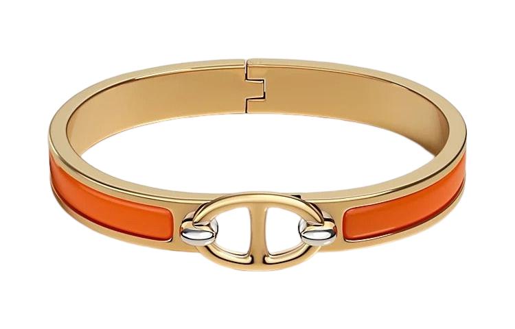 (Women) HERMES Mini Clic Chain d'Ancre Gold-Plated Bracelet Women Fresh Orange H209000F-8APM 圖 2