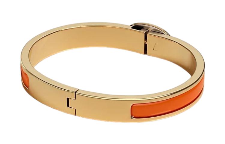 (Women) HERMES Mini Clic Chain d'Ancre Gold-Plated Bracelet Women Fresh Orange H209000F-8APM 圖 3