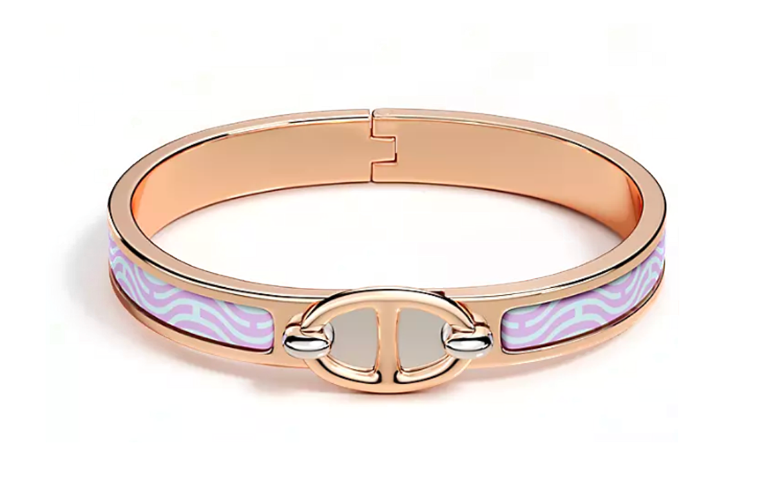 (Women) HERMES Mini Clic Chaine d'Ancre Bracelet Women Rose Gold Printed Pattern. H200003FOF4PM
