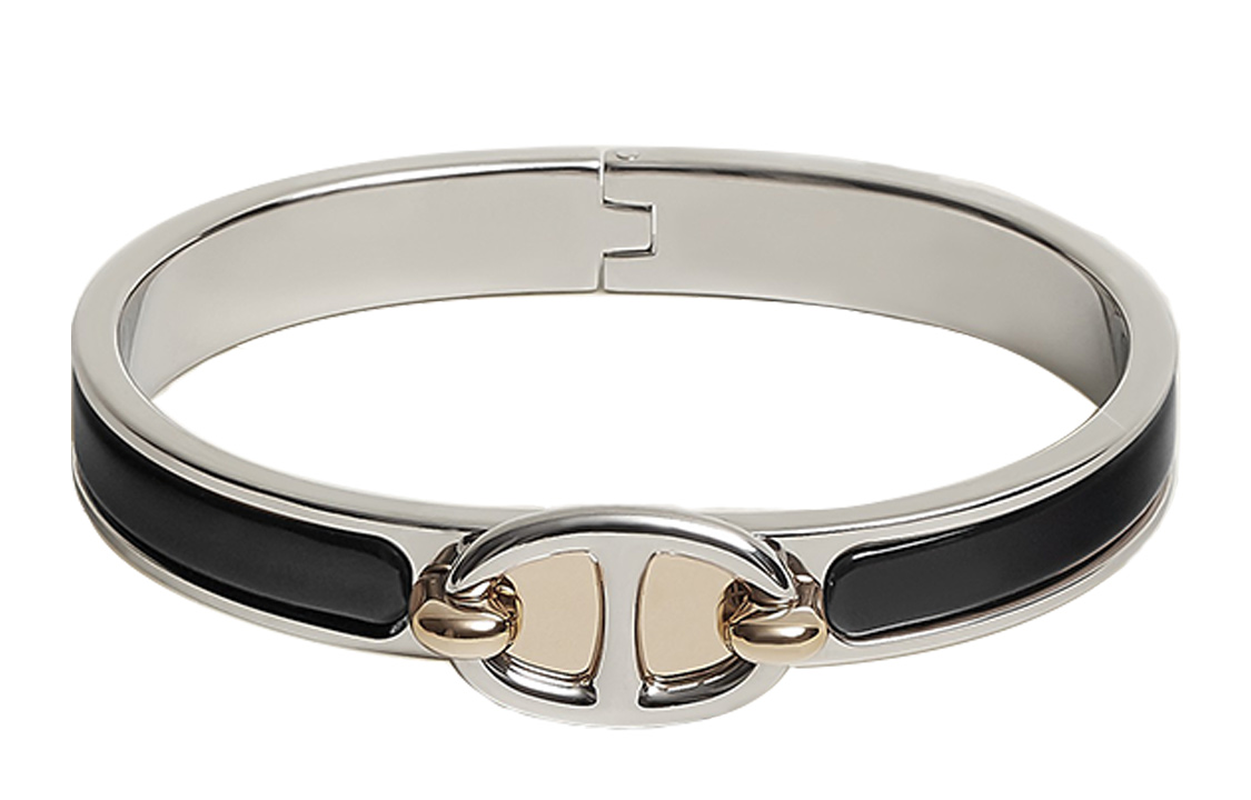 Buy (Women) HERMES Mini Clic Chaine d'Ancre Enamel Bracelet Silver/Black  Jewelry. H209000FP01PM