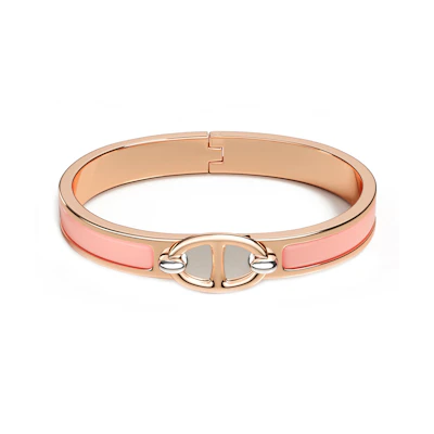 (Women) HERMES Mini Clic Chaine d’Ancre Rose Gold Bracelet - Rose Pink. H209000FO1ZGM