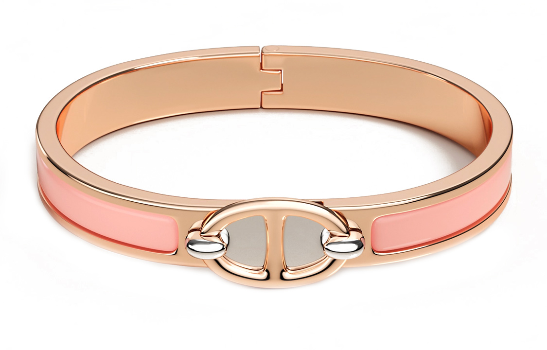 (Women) HERMES Mini Clic Chaine d’Ancre Rose Gold Bracelet -  Rose Pink. H209000FO1ZGM 圖 2