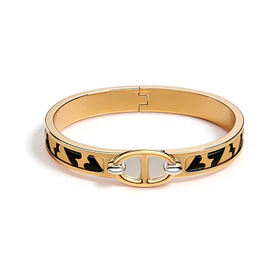 (Women) HERMES Mini Clic Printed Bracelet Women - Gold/Black. H203312F-C7PM