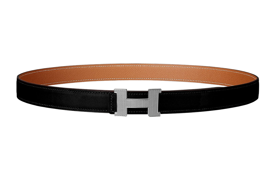 (Women) HERMES Mini Constance Black Leather Reversible Belt for Women 2.4cm H075396CK05-H052150CABV085