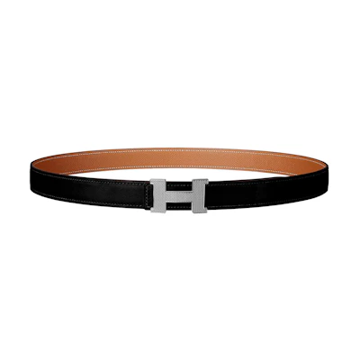 (Women) HERMES Mini Constance Black Leather Reversible Belt for Women 2.4cm H075396CK05-H052150CABV085
