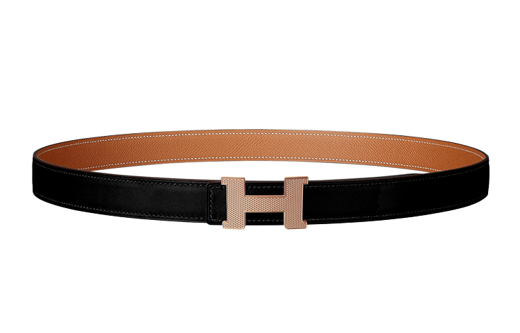 (Women) HERMES Mini Constance Guilloche Calfskin Belt Women Noir/Gold 2.4cm Wide. H075396CDZ2-H052150CABV 圖 2