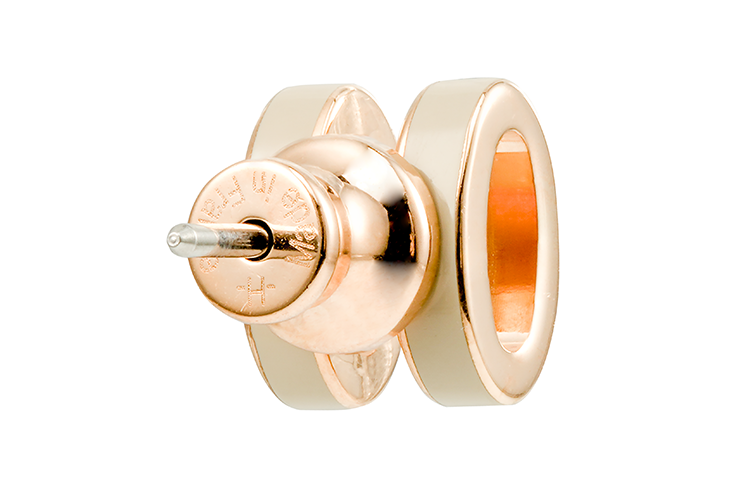 (Women) HERMES Mini H Pop Gold-Plated Earrings Rose Gold/Tan H608002FO55 圖 4