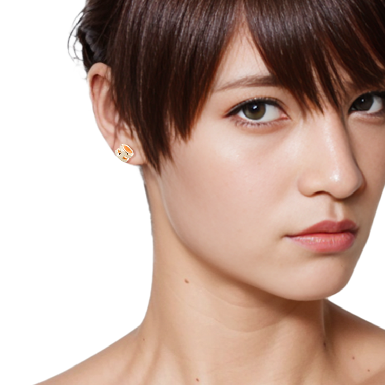 (Women) HERMES Mini H Pop Gold-Plated Earrings Rose Gold/Tan H608002FO55 圖 6