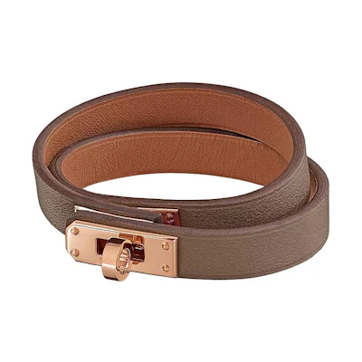 (Women) HERMES Mini Kelly Double Tour Calfskin Bracelet for Women. H081182CD18