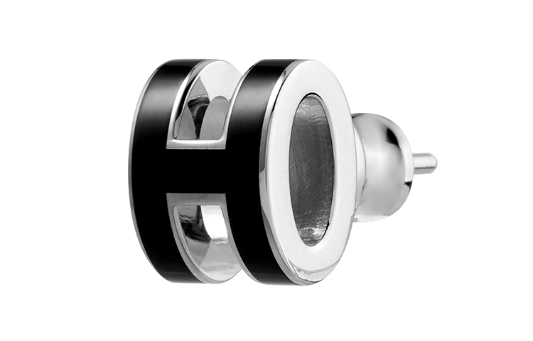 (Women) HERMES Mini Pop H Black & Silver Alloy Earrings H608002FP03 圖 3