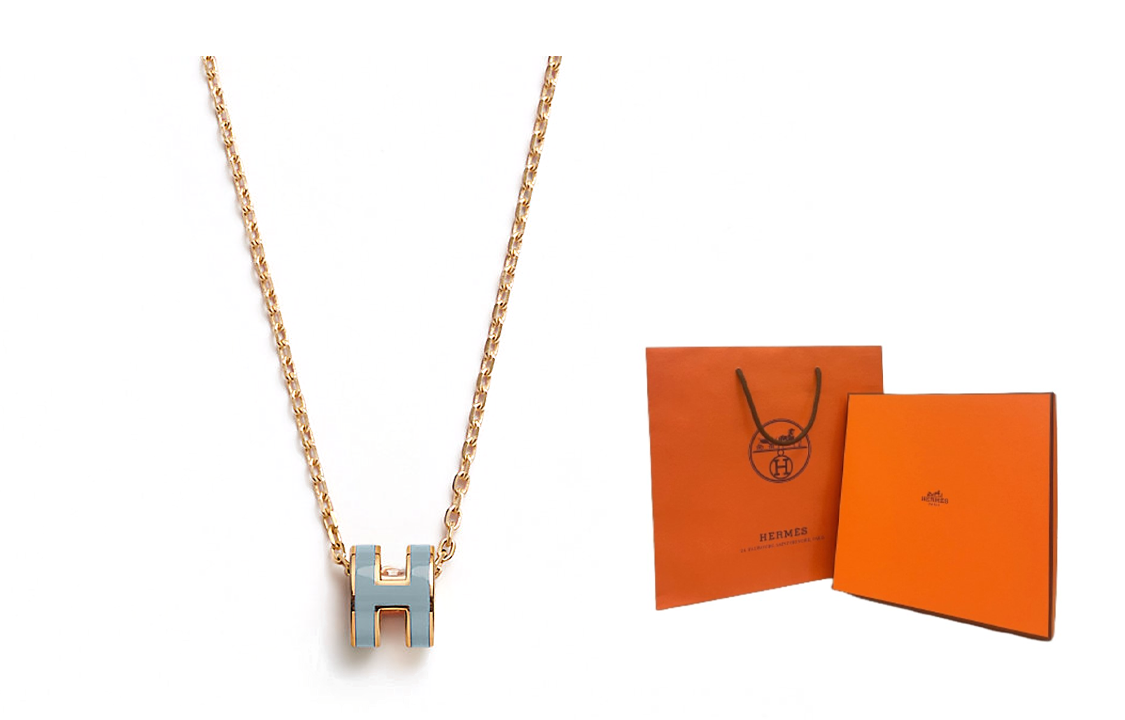 (Women) HERMES Mini Pop H Gold-Plated Necklace for Women - Gold. H147992F 05 圖 2