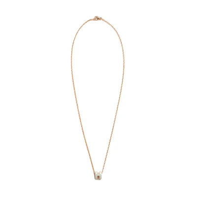 (Women) HERMES Mini Pop H Logo Blue Rose Gold-Plated Necklace for Women H147992FOC3