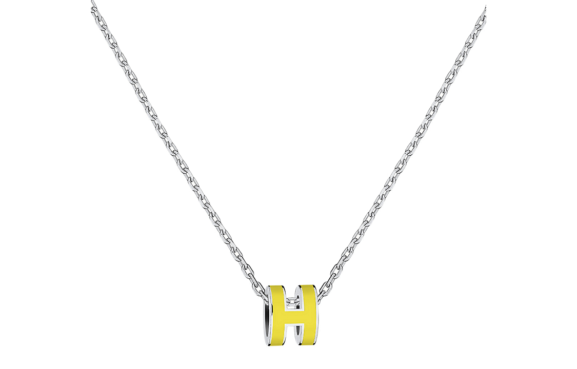 (Women) HERMES Mini Pop H Mimosa Palladium-Plated Trendy Necklace for Women - Silver H147992FP98