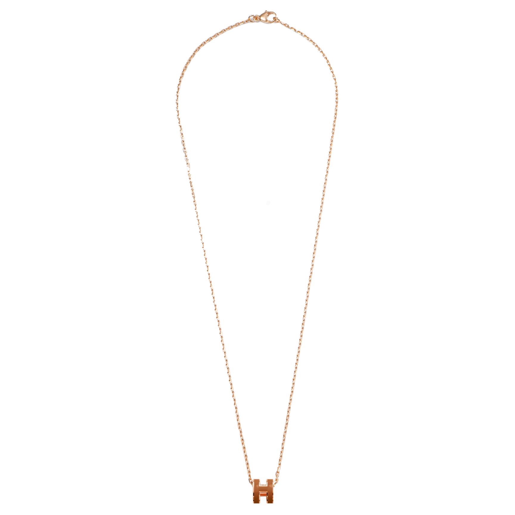 (Women) HERMES Mini Pop H Necklace for Women in Rose Gold Plated Metal Finish. H147992FOA9 圖 4