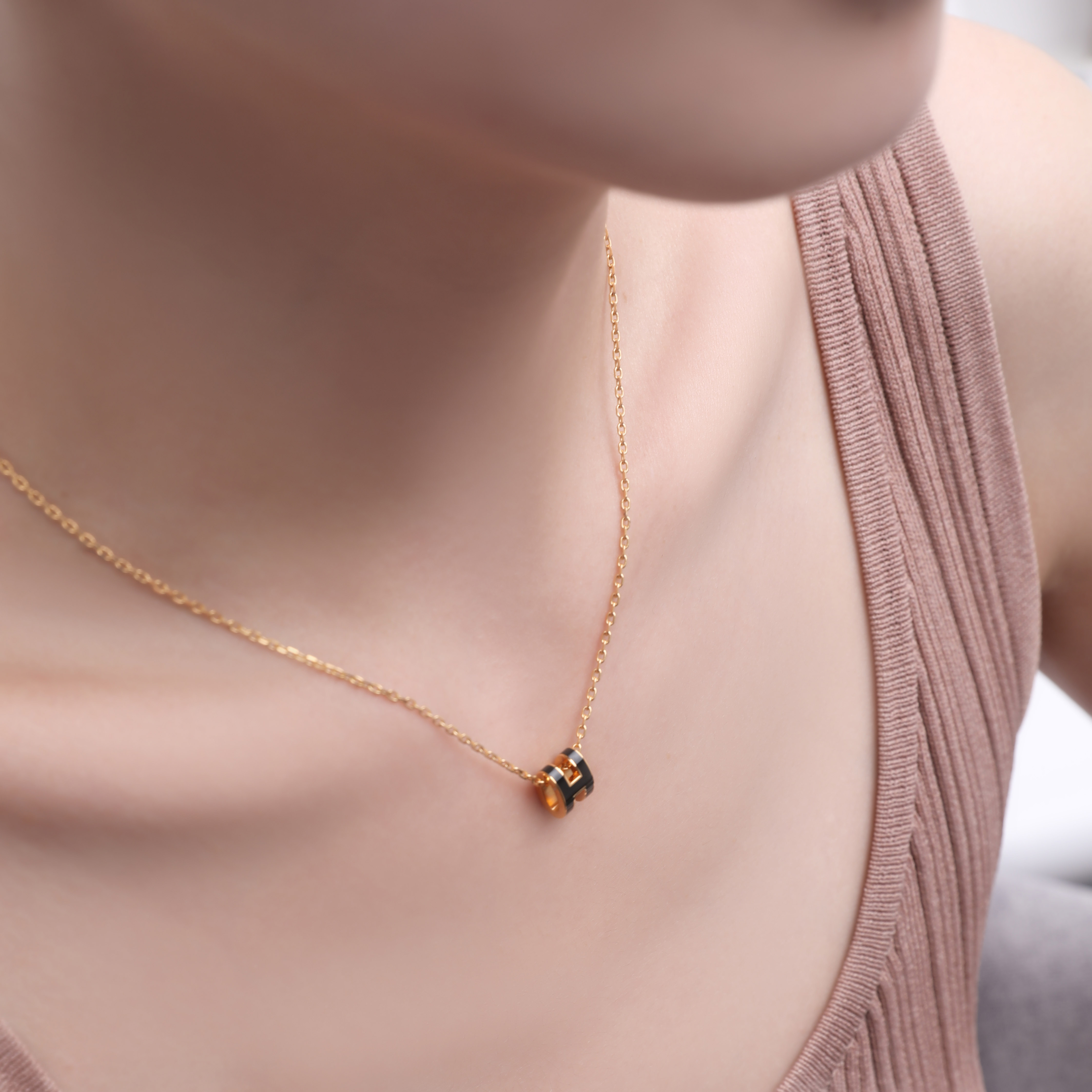 (Women) HERMES Mini Pop H Palladium Necklace for Women H147992F-03 圖 5