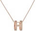 Order (Women) HERMES Mini POP H Pendant Necklace Ice Brown Rose Gold Metal for Women H147992F055