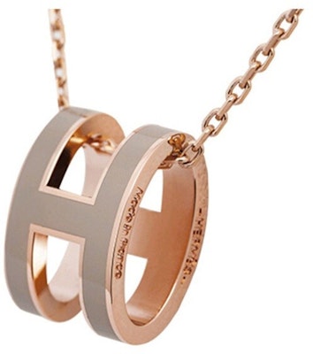 (Women) HERMES Mini POP H Pendant Necklace Ice Brown Rose Gold Metal for Women H147992F055 Shop (Women) HERMES Mini POP H Pendant Necklace Ice Brown Rose Gold Metal for Women H147992F055