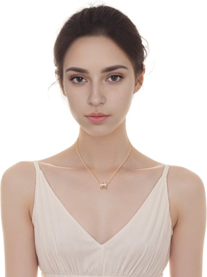 (Women) HERMES Mini POP H Pendant Necklace Ice Brown Rose Gold Metal for Women H147992F055 Details for (Women) HERMES Mini POP H Pendant Necklace Ice Brown Rose Gold Metal for Women H147992F055